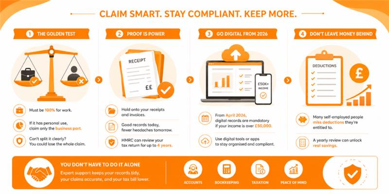 Self Employed Tax Deductions Checklist UK 2026 Self Employed Tax Deductions Checklist UK 2026