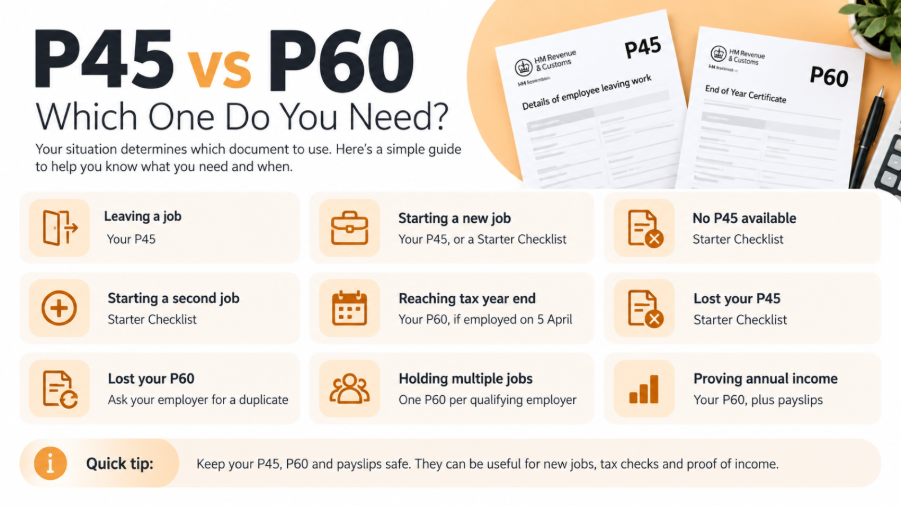 P45 vs P60: What's the Difference and When Employees Need Each? P45 vs P60: What's the Difference and When Employees Need Each?